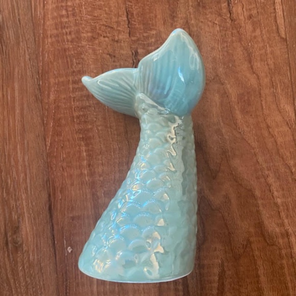 Blue Green Ceramic Mermaid Tail Decor - Picture 2 of 2